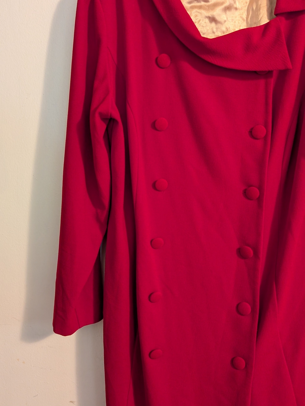 Danny & Nicole Red Double-Breasted Long Sleeve Dress - Picture 2 of 8